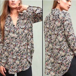 Anthropologie Maeve Matilda Long Sleeve Blouse Top